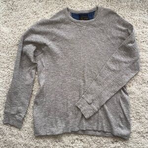 Lucky Brand Strong Boy Thermal / Long Sleeve Gray T-Shirt / Waffle Knit / Size L
